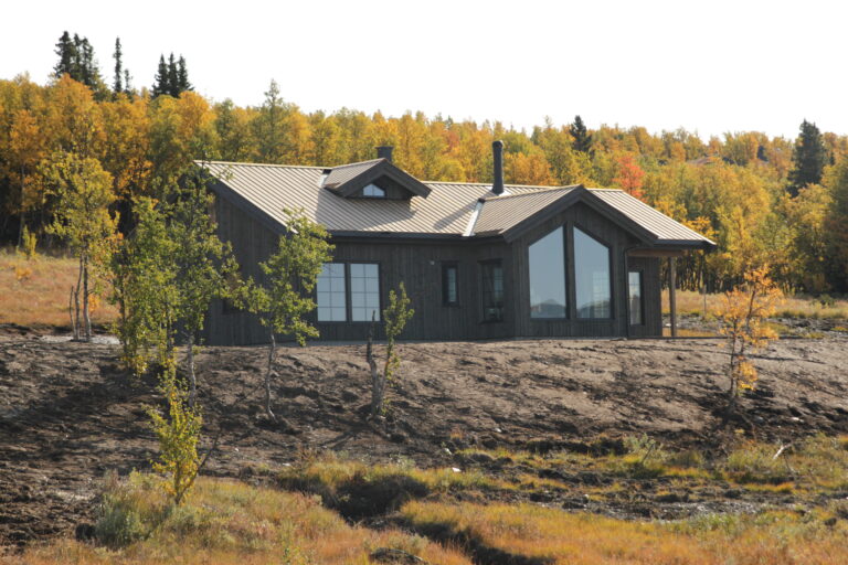 panorama vindu hytte i fjellet Vaset